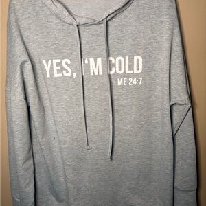 “Yes, I’m Cold” Light Gray Hoodie